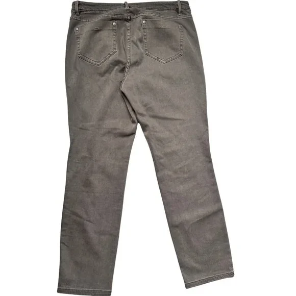 J.Jill Authentic Fit Slim Ankle Jeans Size 10 Petite Taupe Stretch Denim - Picture 2 of 8